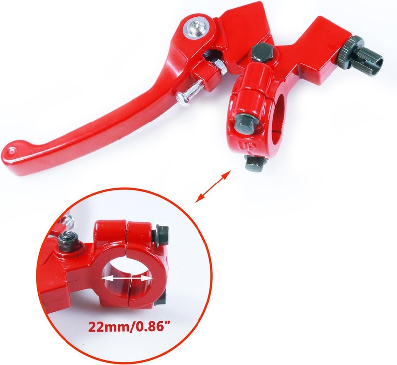HOLATO Folding Clutch Brake Lever for 50cc 70cc 110cc 125cc 140cc 150cc Apollo RFZ125 DB007 DBX15 X18 X19 Tao Tao DB17 DB27 Coolster M125 SSR Thumpstar Chinese Pit Dirt Bike Motorcycle Red - Image 4